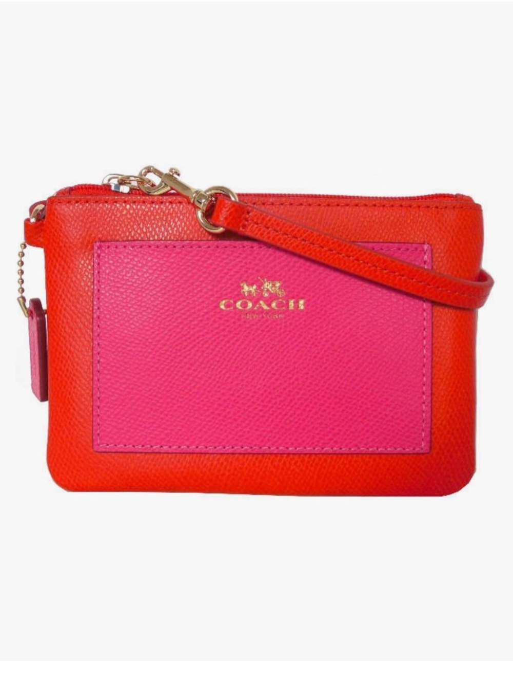 Coach Crossgrain Leather Wristlet